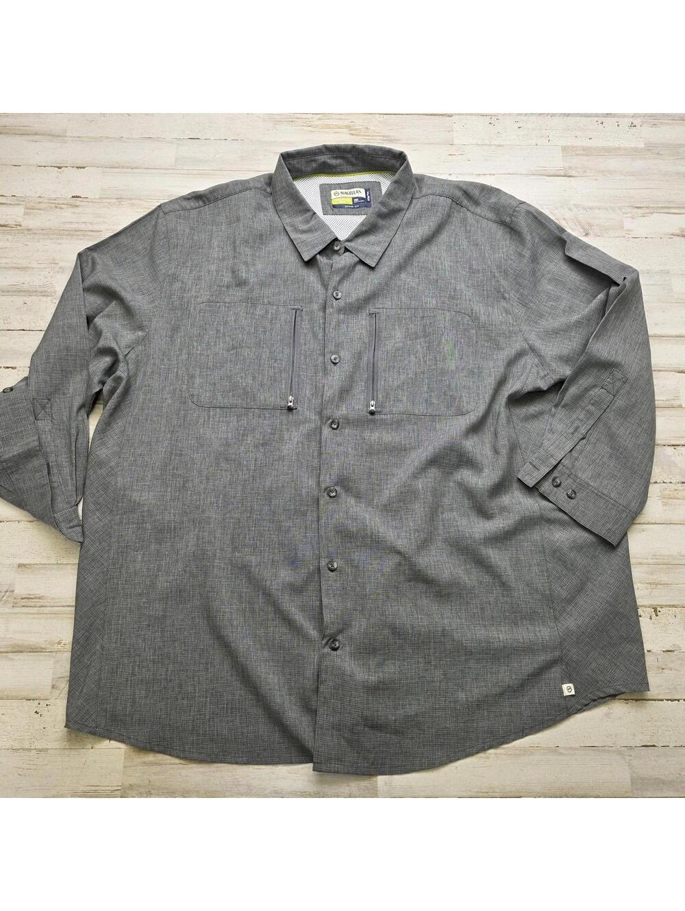 Men's 3XL Magellan Outdoors Fishing Adventure Gear MagWick Vented L/S Shirt